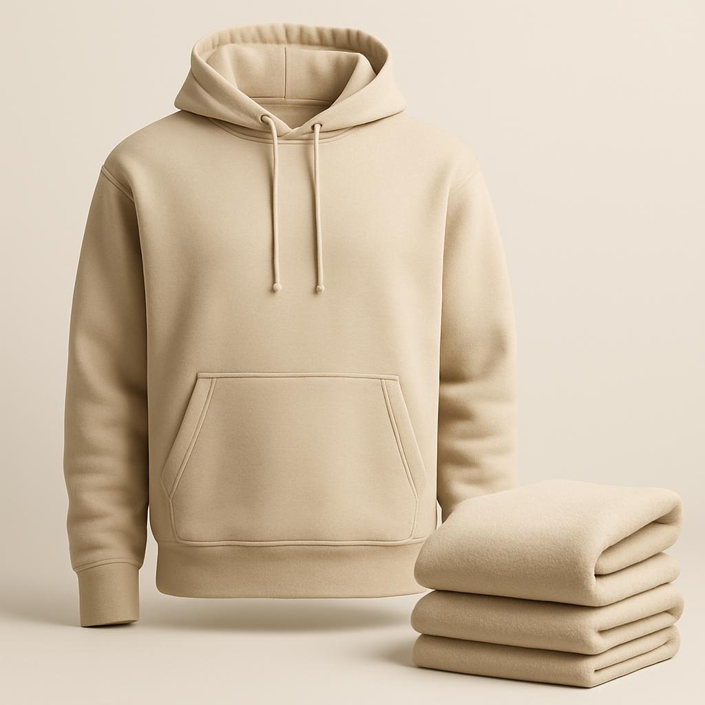 Heavyweight fleece pullover hoodie (AI-generated illustration)